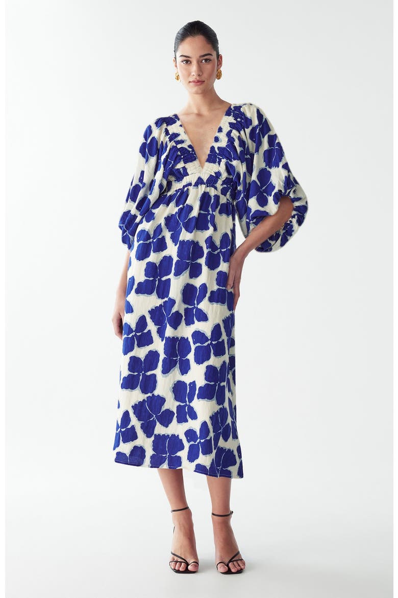 Vera Midi Dress, Main, color, Blue Wildflower