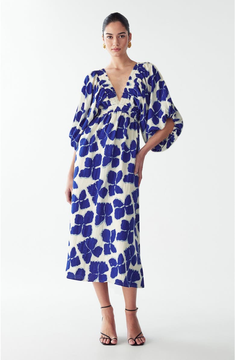 ST MRLO Vera Midi Dress, Main, color, Blue Wildflower