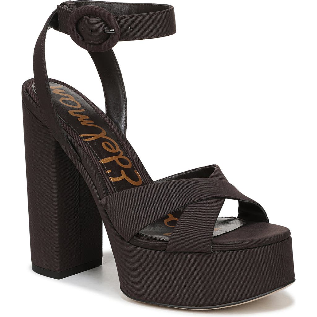 Sam Edelman Savannah Ankle Strap Platform Sandal In Brown