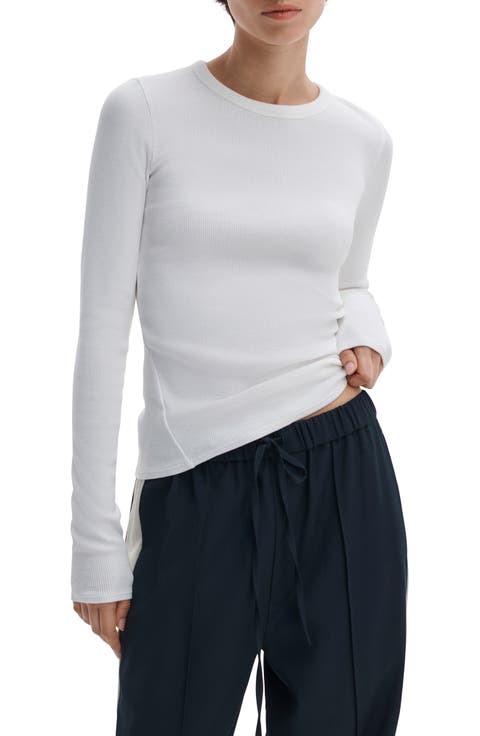 The Essential Rib Long Sleeve Cotton T-Shirt