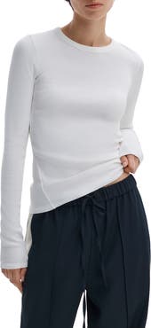 rag & bone The Essential Rib Long Sleeve Cotton T-Shirt