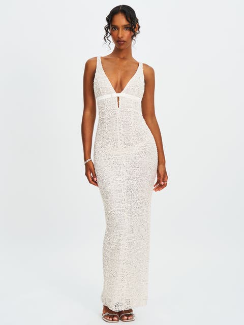 Adelaide Beaded Sequin Net Bodycon Gown