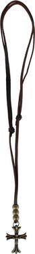 Trafalgar Manu Cross and Bead Leather Adjustable Necklace