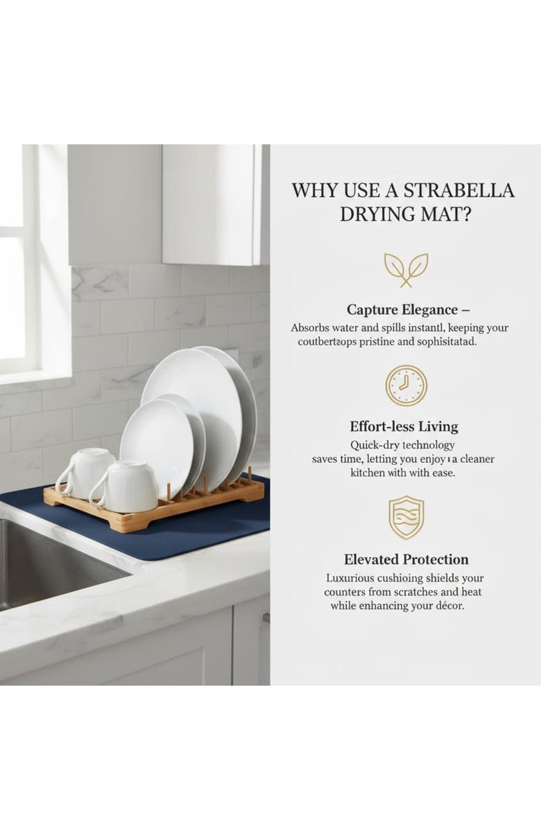 STRABELLA Large Navy Dish Drying Mat, Alternate, color, Multicolored