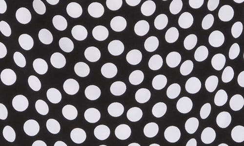 Renee C Polka Dot Cowl Neck Sleeveless Crop Top In Black