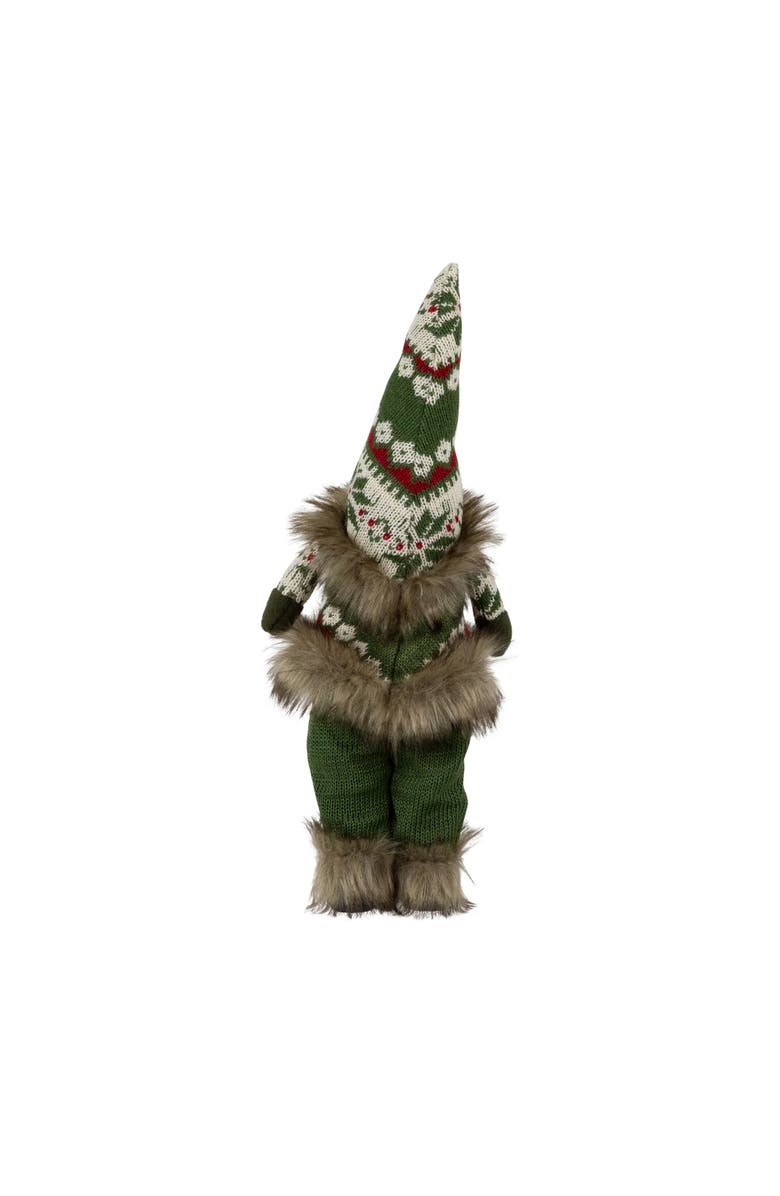 Northlight Standing Gnome with Knitted Outfit Christmas Figure - 16" - Green, Alternate, color, Green