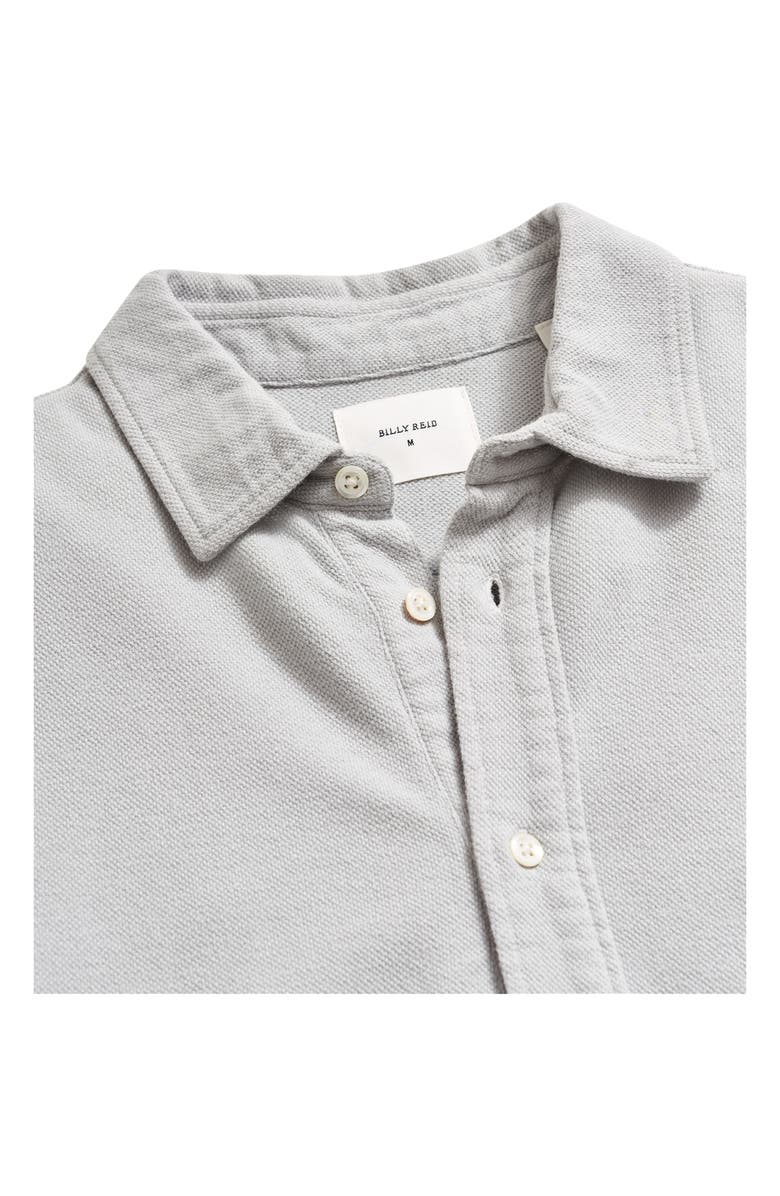 Billy Reid Yellowhammer Cotton & Linen Knit Button-Up Shirt, Alternate, color, Silver
