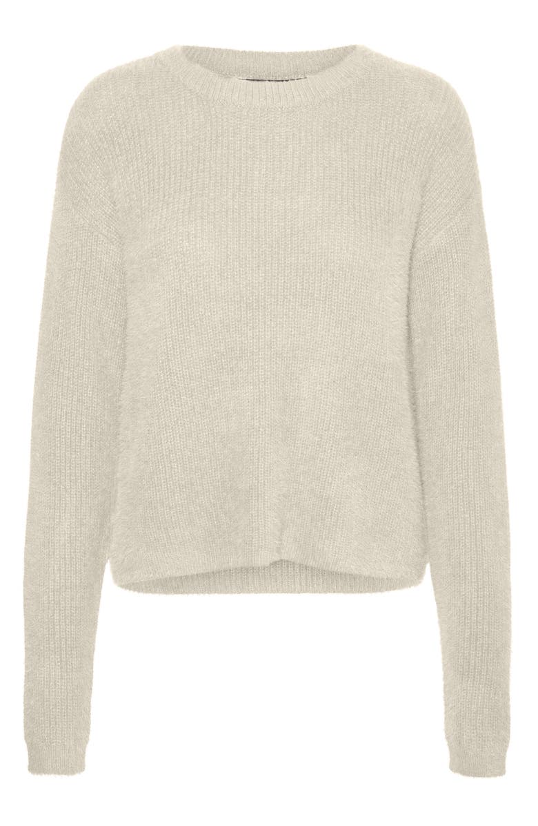 VERO MODA Eyelash Puff Sleeve Sweater, Main, color, Birch