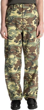 STAN RAY Woodland Camo Cotton Canvas Carpenter Pants