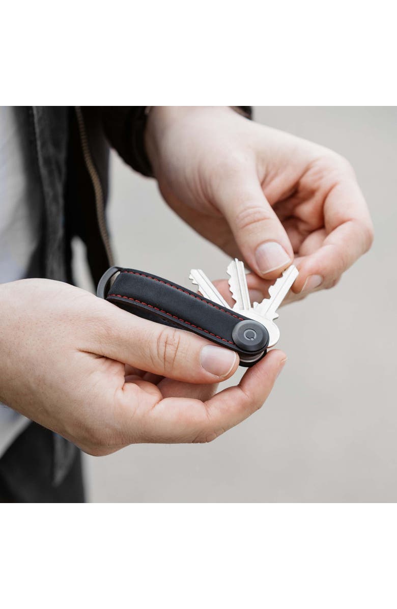 Orbitkey CrazyHorse Leather Key Organiser, Alternate, color, Obsidian