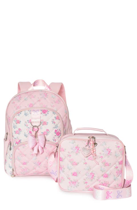 Kids' Floral Quilt Backpack & Lunch Bag Set