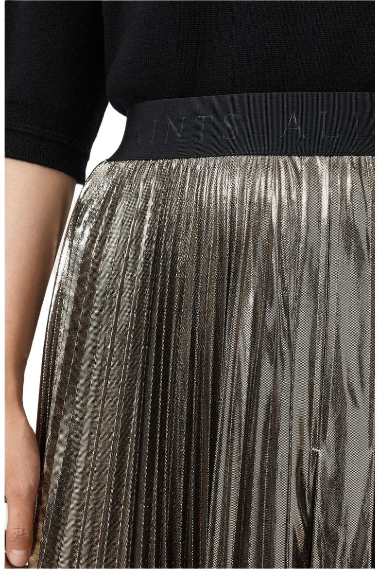 Jax Pleated Maxi Skirt, Alternate, color, BRONZE GOLD