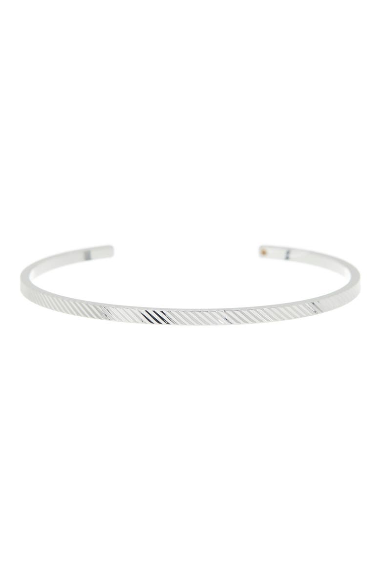 Textured Metal Open Cuff Bracelet, Main, color, SILVER
