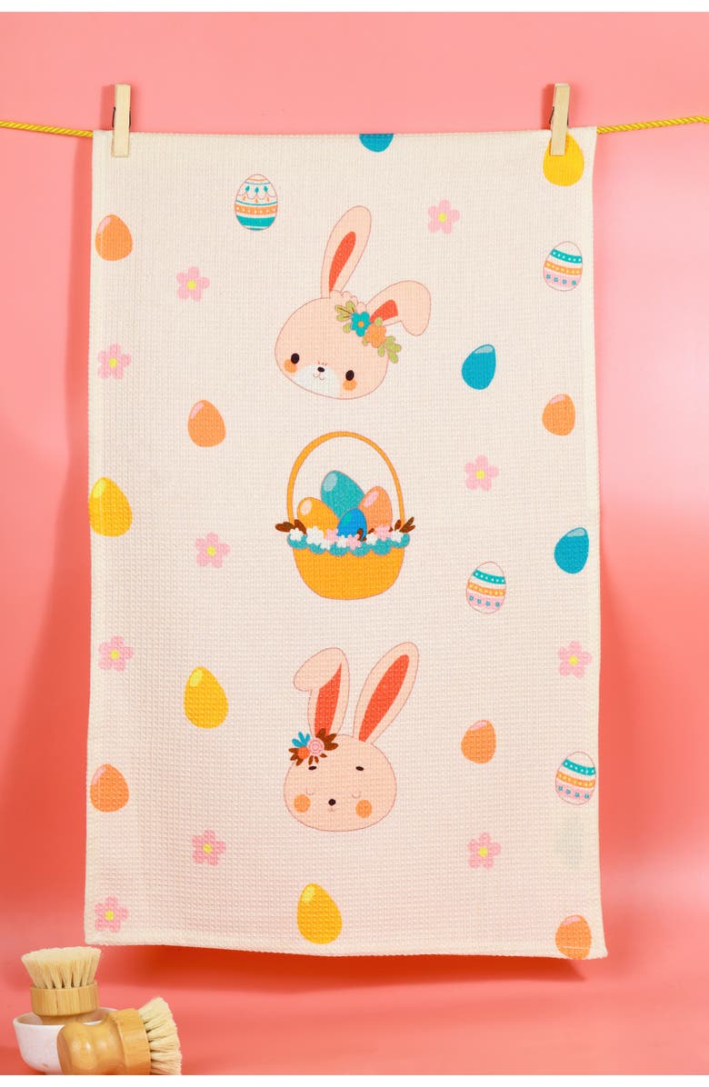 Tiramisu Hip Hop Easter Set of 3 Cotton Kitchen Towels, Alternate, color, Green