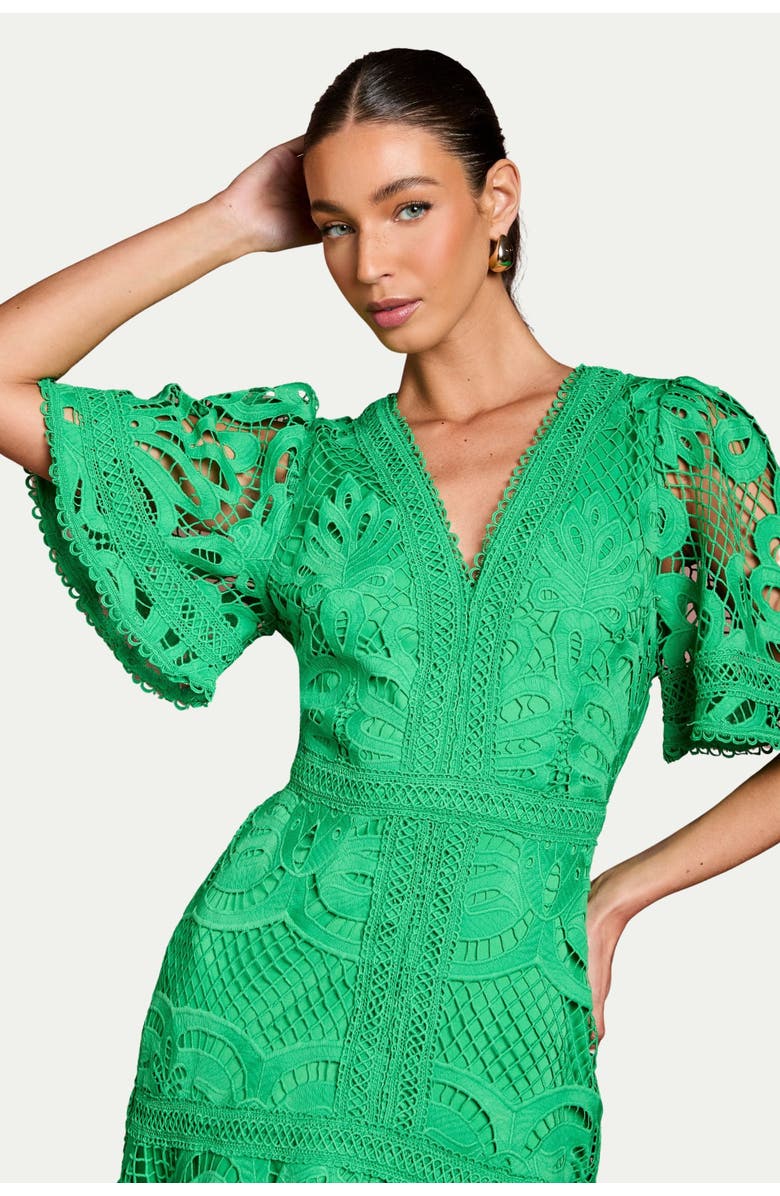 Coast Placement Lace Hanky Hem Dress, Alternate, color, Green