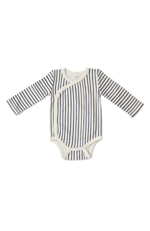 Pehr Stripes Away Long Sleeve Bodysuit In Blue
