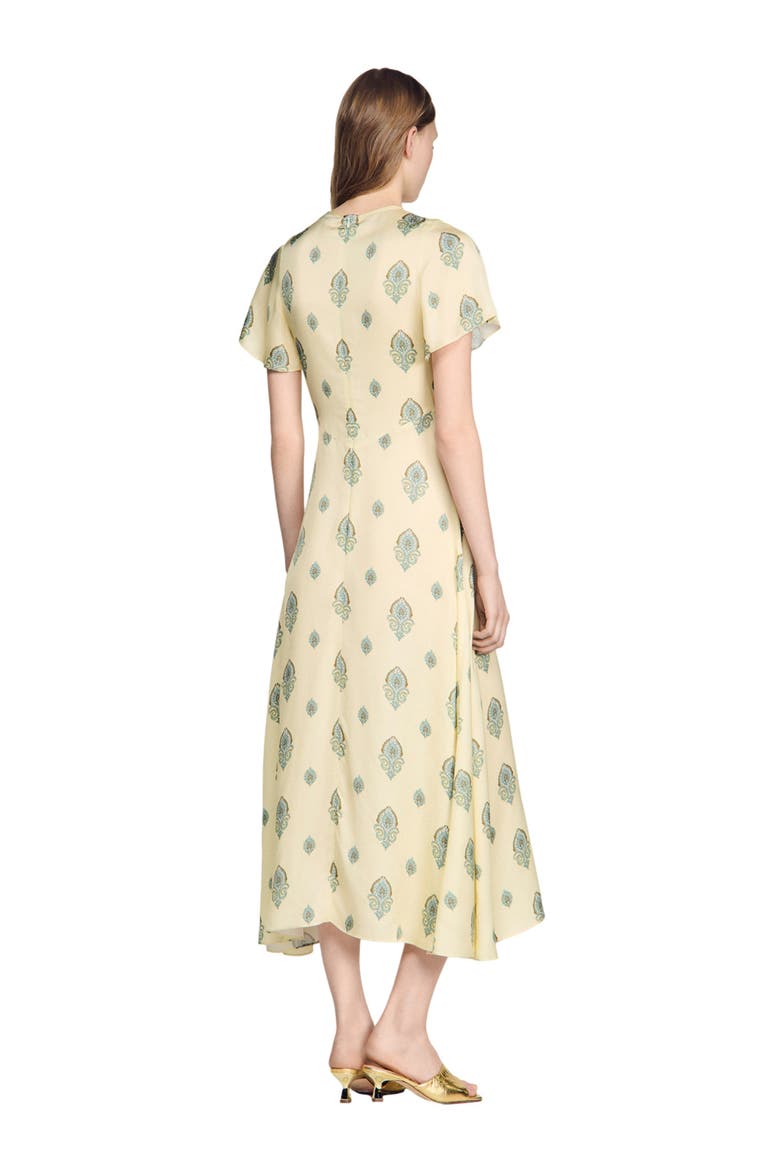 Paisley print maxi dress, Alternate, color, Light yellow