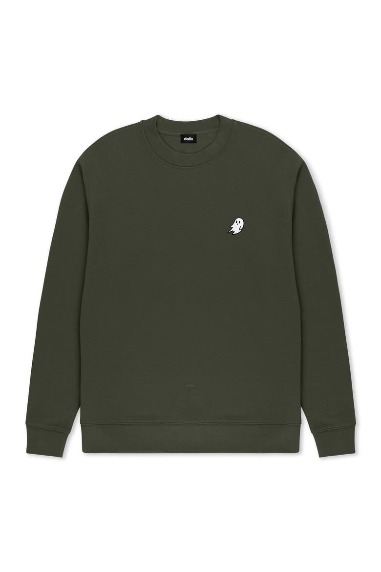 Ghost Relaxed Midweight Fleece Crewneck Sweatshirt, Main, color, Cypress