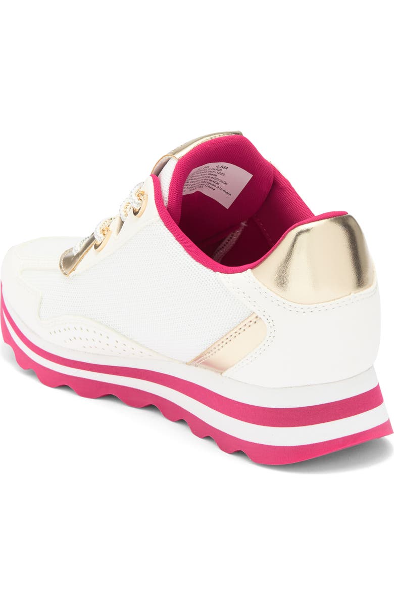 KARL LAGERFELD PARIS Masrina Sneaker, Alternate, color, Bright White/ Hot Pink
