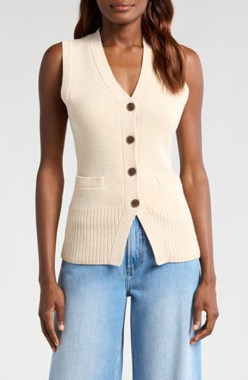 Pistola Audra Vest Cardigan In Soft Dove In White