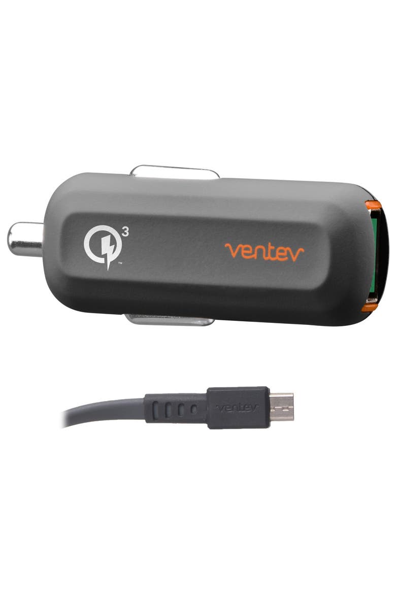 24W ULTRAFAST USB-A Car Charger and USB-A to Micro-USB Cable, Main, color, Grey