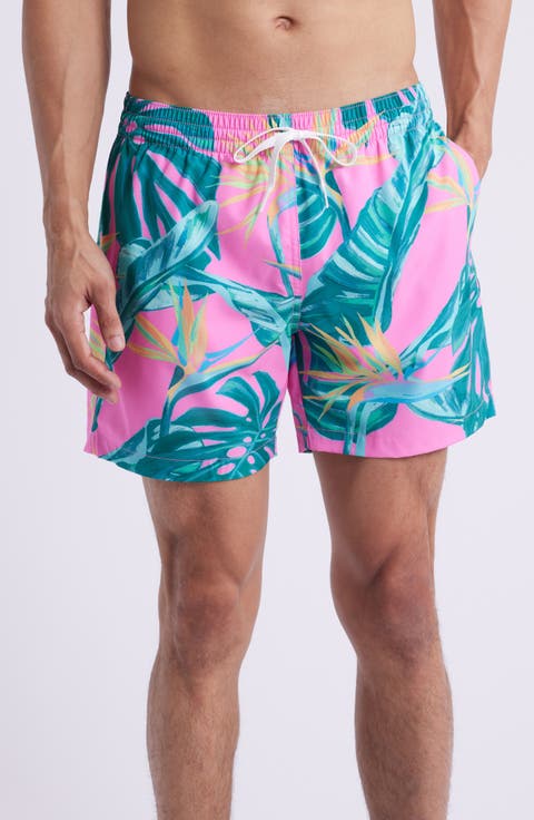The Birds of Paradise Floral 5.5-Inch Swim Trunks