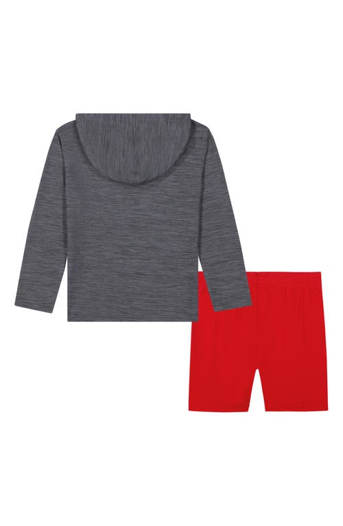 UNDER ARMOUR UNDER ARMOUR KIDS' PERFORMANCE MESH LONG SLEEVE HOODED T-SHIRT & SHORTS SET 