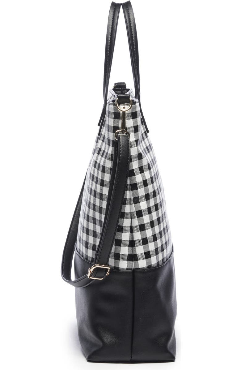 Sole Society Gingham Faux Leather Tote, Alternate, color,