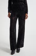 Etro Paisley Devoré Velvet Straight Leg Pants