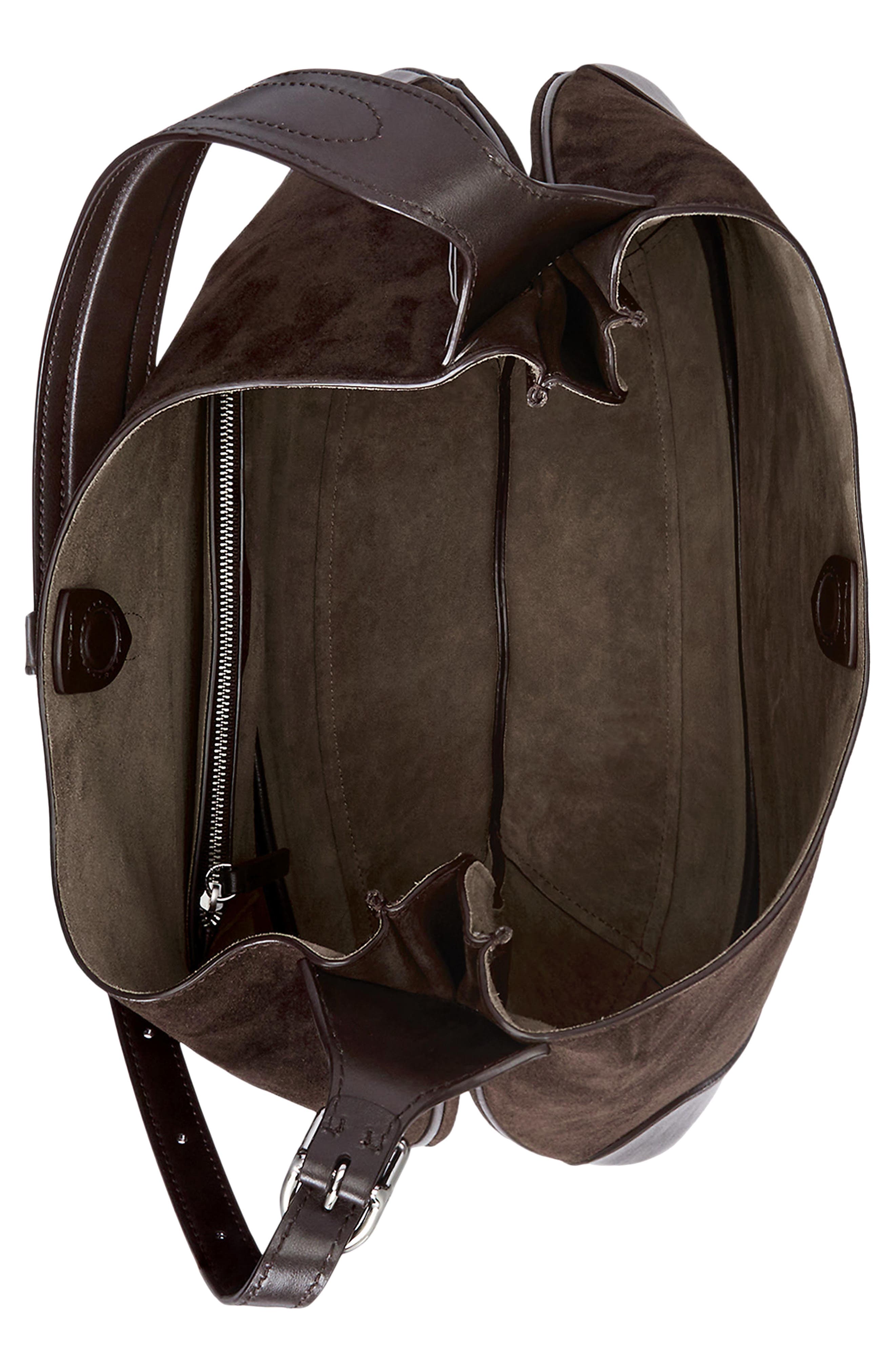 Polo ID Suede Shoulder Bag, Alternate, color, CHCLTE/ TBC