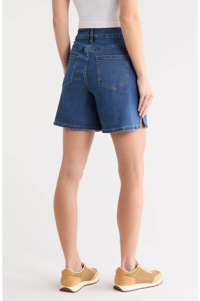 Side Slit Denim Shorts, Alternate, color, INDIGO