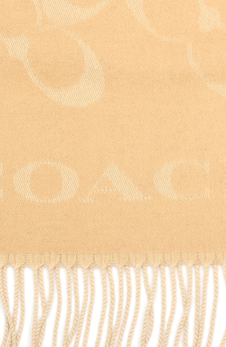COACH Bias Signature C Wool & Cashmere Muffler Scarf, Alternate, color, 