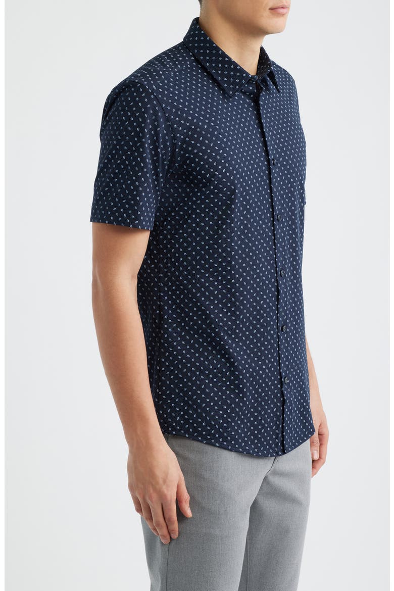 Roan Slim Fit Short Sleeve Button-Up Shirt, Alternate, color, DARK BLUE