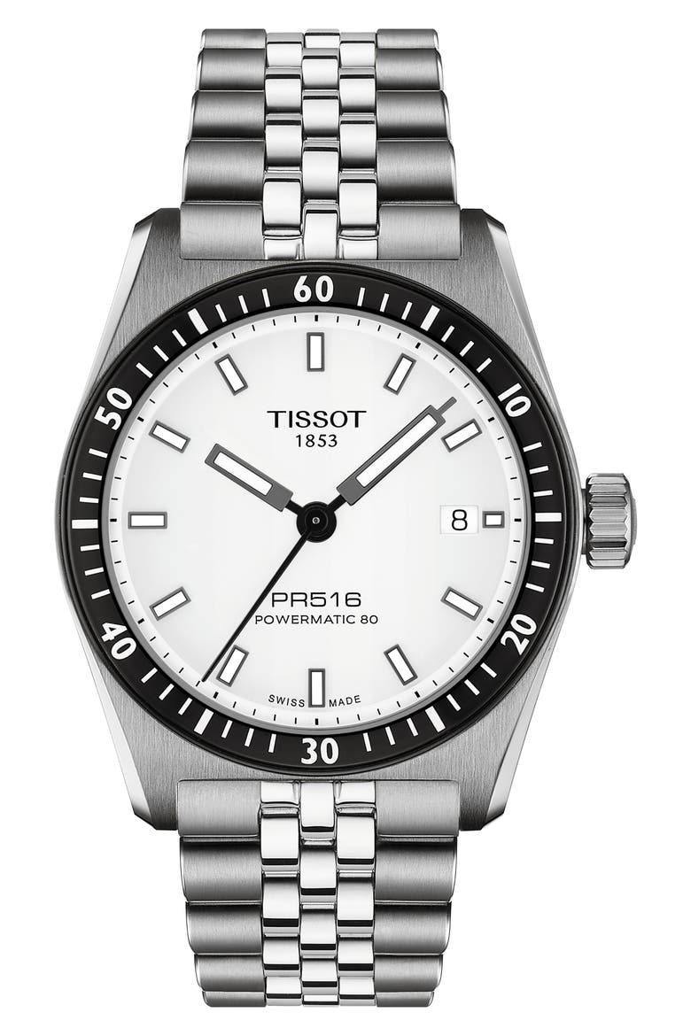 PR516 Powermatic 80 Automatic Bracelet Watch, 38mm, Main, color, WHITE