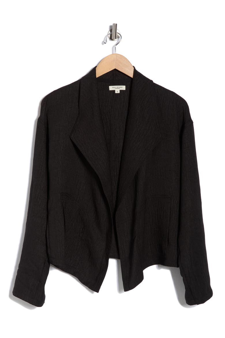 Textured Drape Jacket, Alternate, color, BLACK