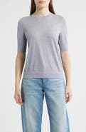 BOSS Farbella Short Sleeve Virgin Wool Sweater