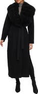 GORSKI Double Face  Wool And Cashmere Coat with Detachable Genuine Shearling Collar with Belt