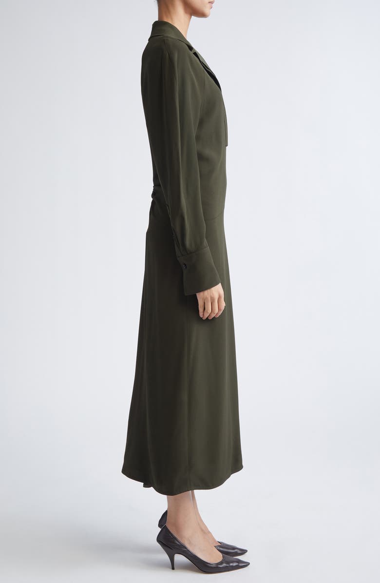 Victoria Beckham Polo Collar Long Sleeve, Alternate, color, Dark Olive