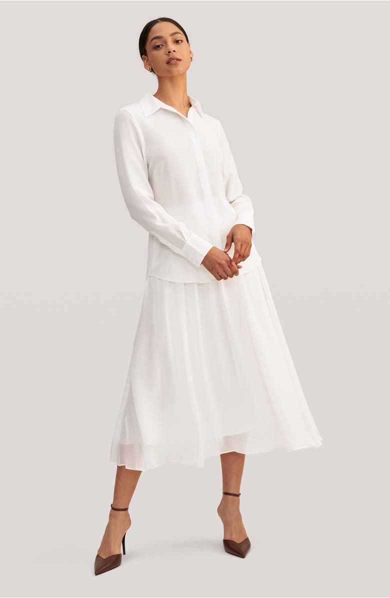 Lilysilk Classic Comfort Silk Shirt, Alternate, color, Natural White