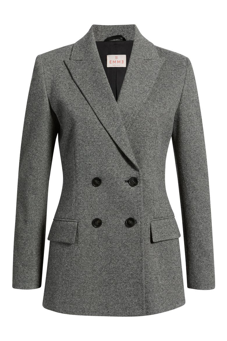 Structured Double Breasted Blazer, Alternate, color, BLACK