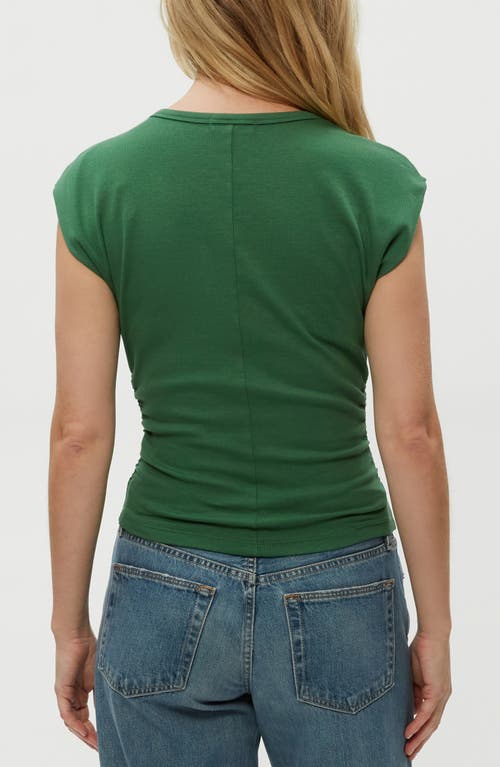 Michael Stars Joni Power Shoulder Rib Top In Palm