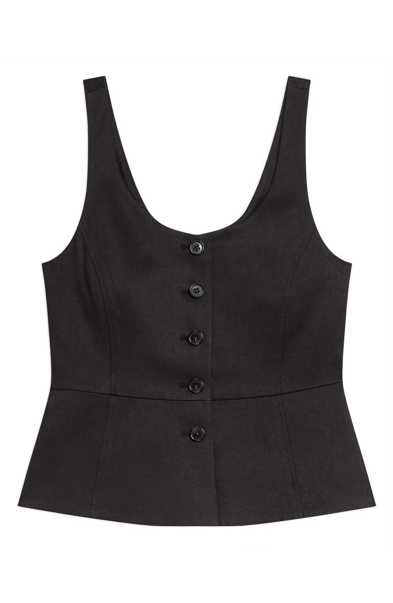 Theory Linen Blend Vest, Alternate, color, Black