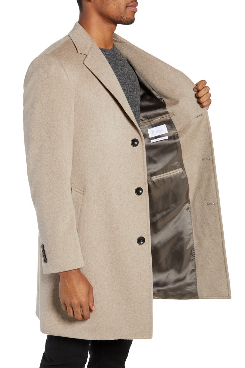 Darien Solid Cashmere Overcoat, Alternate, color, CAMEL