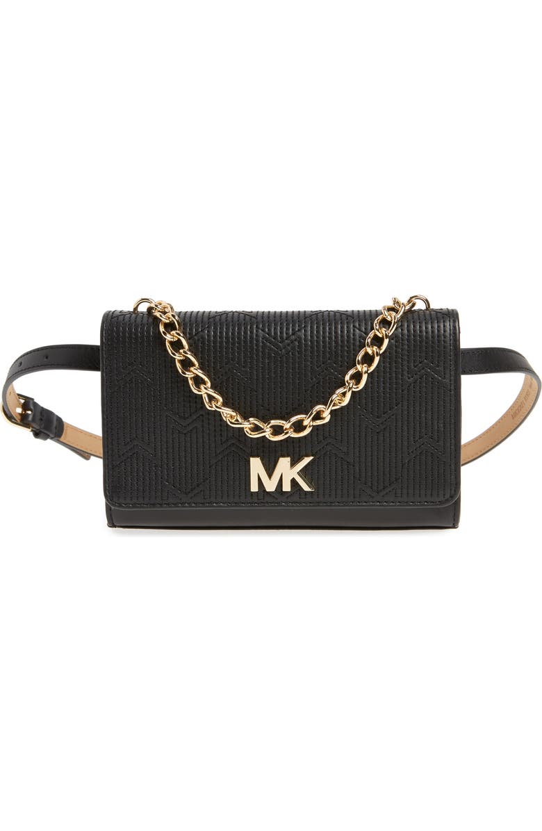 MICHAEL Michael Kors Deco M Quilted Leather Belt Bag, Main, color,