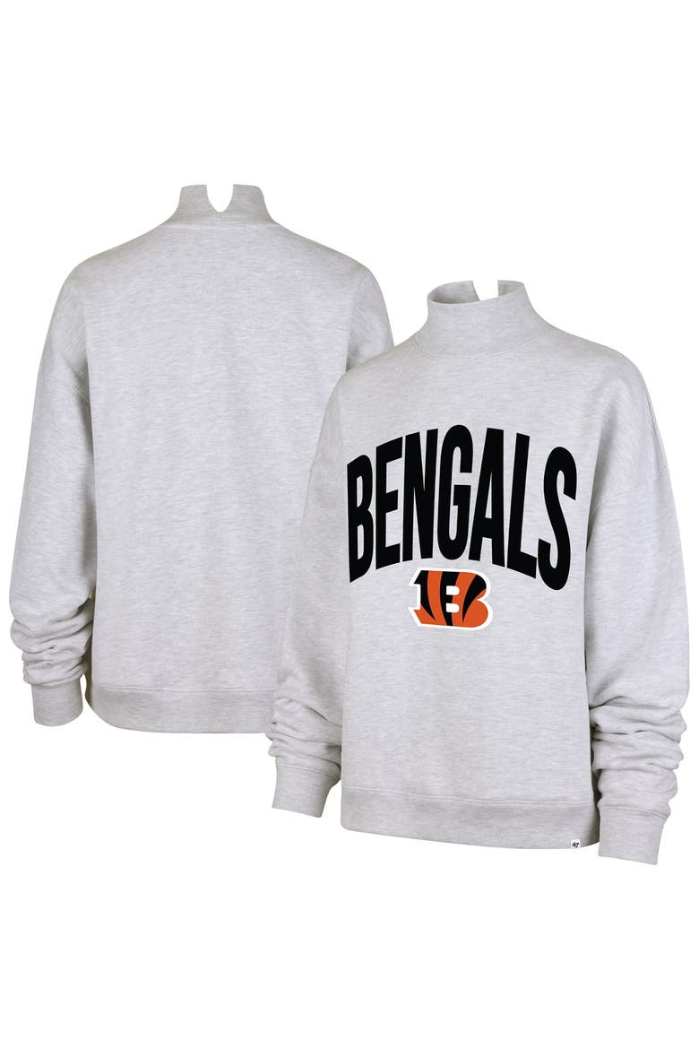 Women's '47  Gray Cincinnati Bengals Subtle Muse Mock Neck Sweatshirt, Main, color, Gray