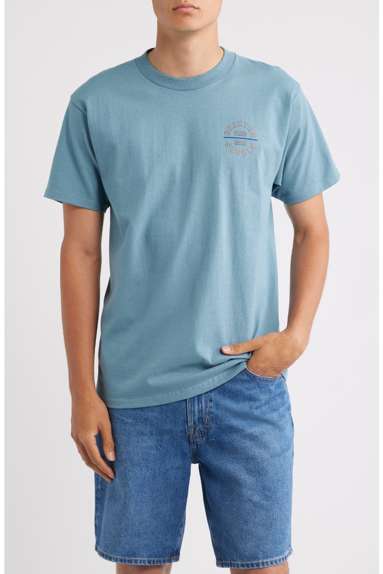 Oath V Cotton Logo Graphic T-Shirt, Main, color, OCEAN BREEZE/LIGHT BROWN/BLACK