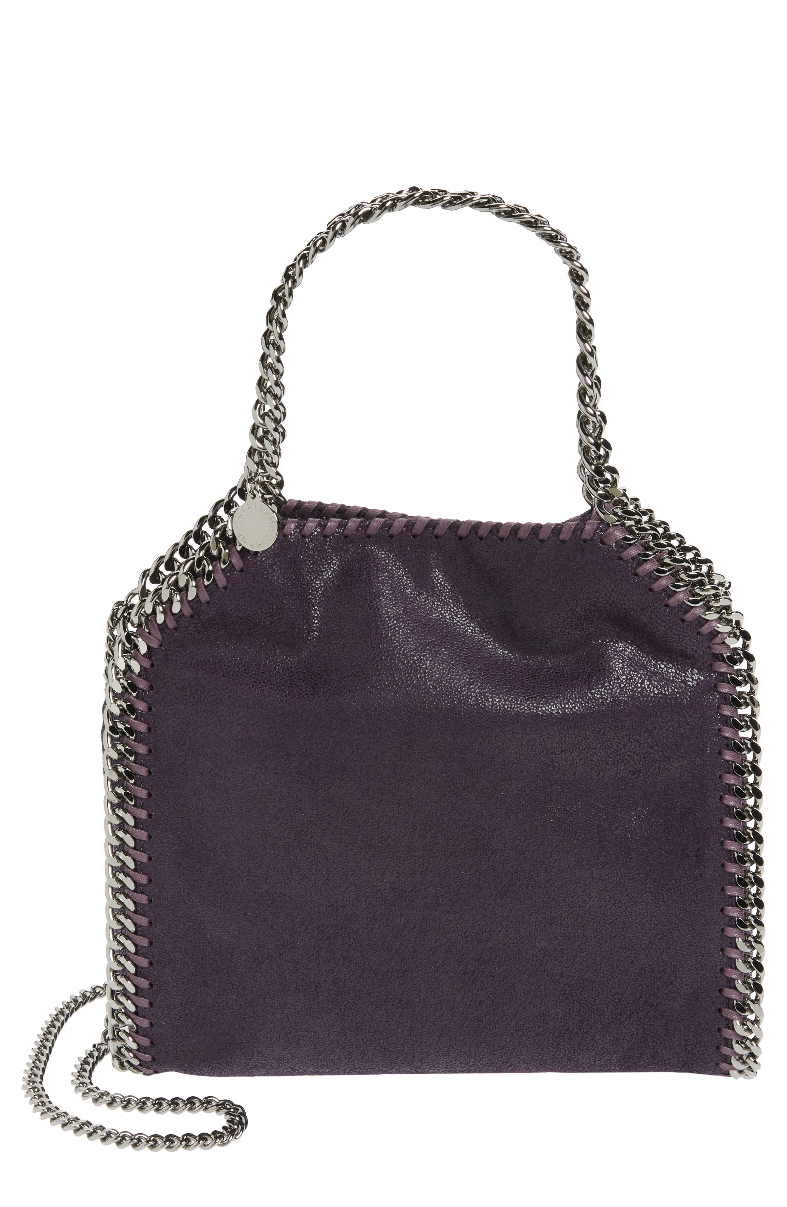 Mini Falabella Faux Leather Tote, Main, color, BILBERRY