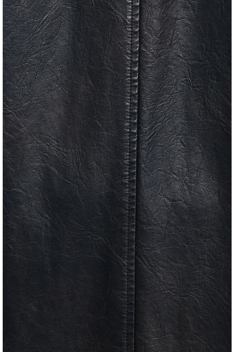 Olsen Faux Leather Trench Coat, Alternate, color, WASHED ONYX