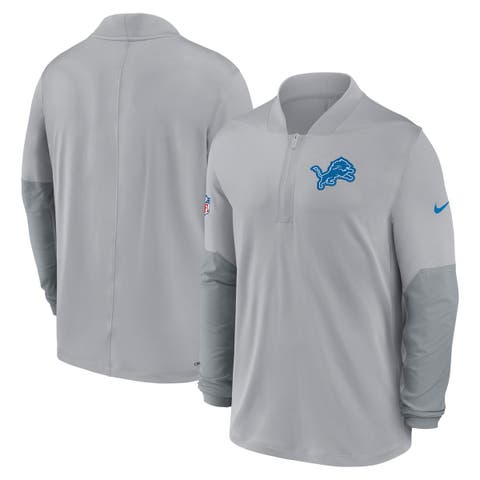 Men's Nike Gray Detroit Lions Sideline Dri-FIT Half-Zip Pullover