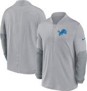 Nike Men's Nike Gray Detroit Lions Sideline Dri-FIT Half-Zip Pullover